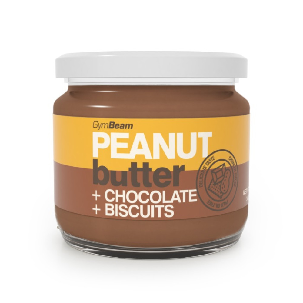 Erdnusscreme mit Schokolade und Biscuits 340 g - GymBeam