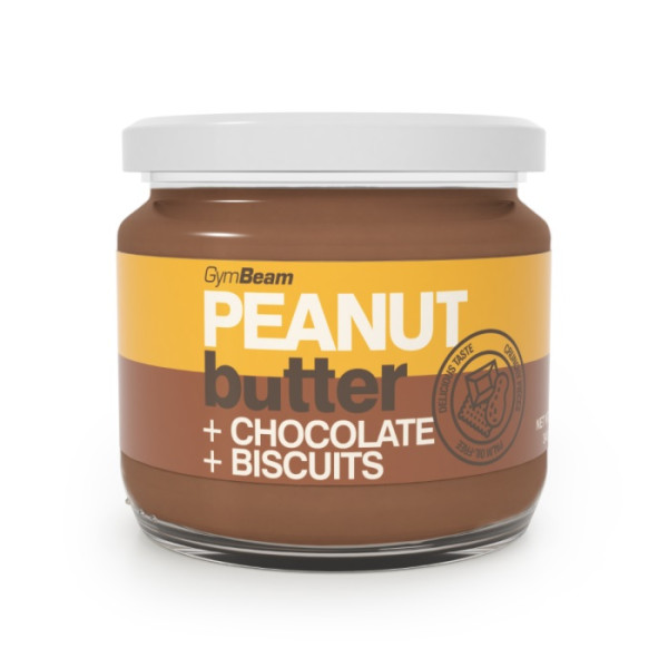 Erdnusscreme mit Schokolade und Biscuits 340 g - GymBeam